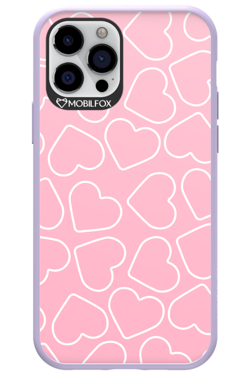Line Heart Pink - Apple iPhone 12 Pro