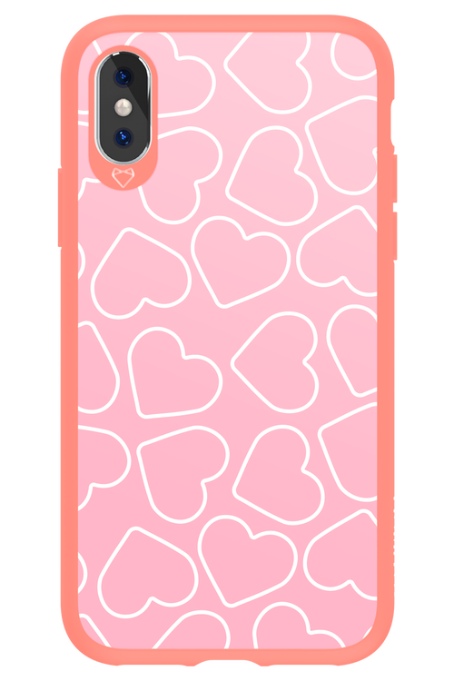 Line Heart Pink - Apple iPhone XS