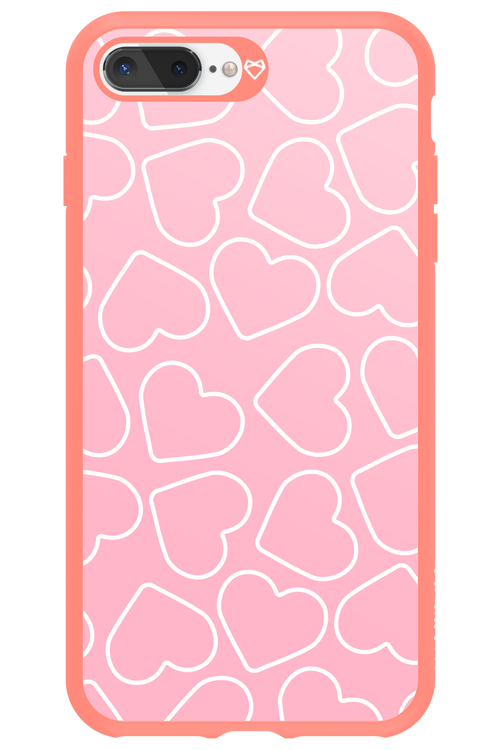 Line Heart Pink - Apple iPhone 7 Plus