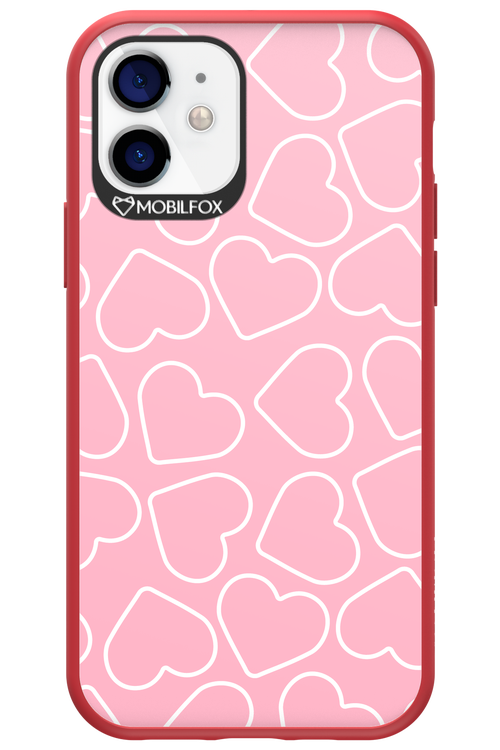 Line Heart Pink - Apple iPhone 12