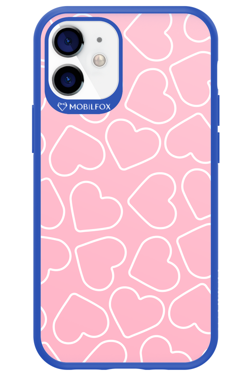 Line Heart Pink - Apple iPhone 12 Mini