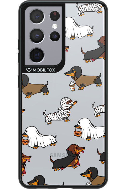 Scary Dachshund (Transparent) - Samsung Galaxy S21 Ultra