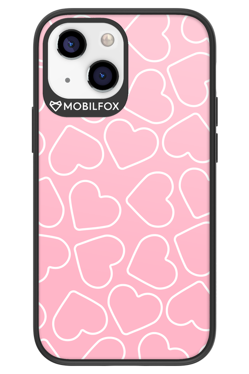 Line Heart Pink - Apple iPhone 13 Mini