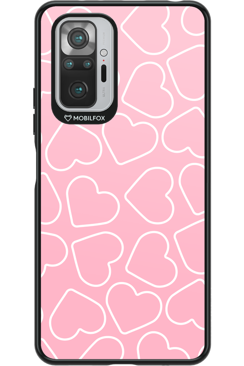 Line Heart Pink - Xiaomi Redmi Note 10S