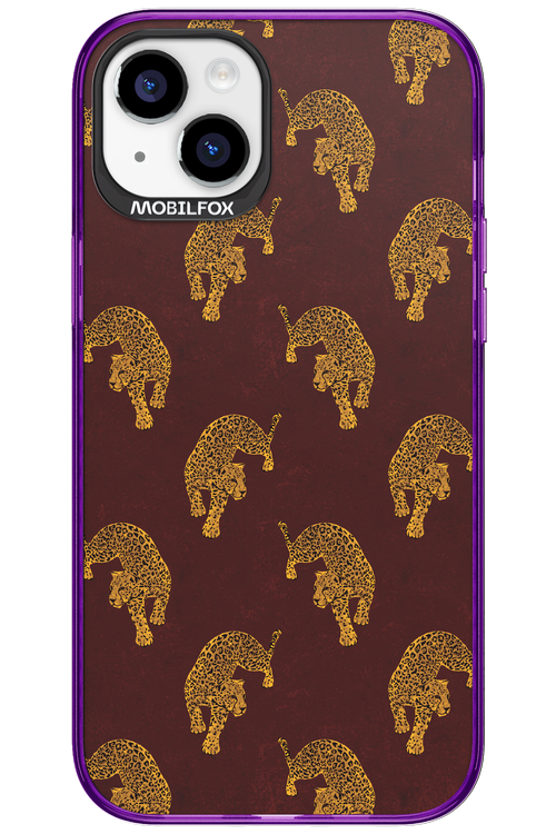 Burgundy Leopard Pattern - Apple iPhone 15 Plus