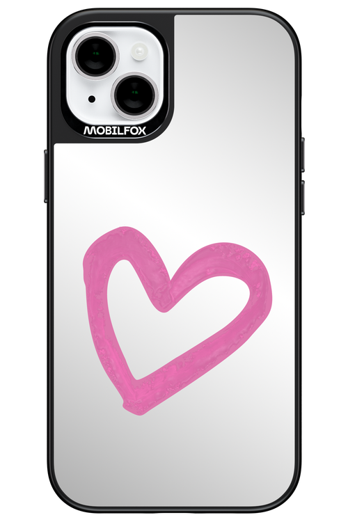 Pink Heart Mirror - Apple iPhone 15 Plus