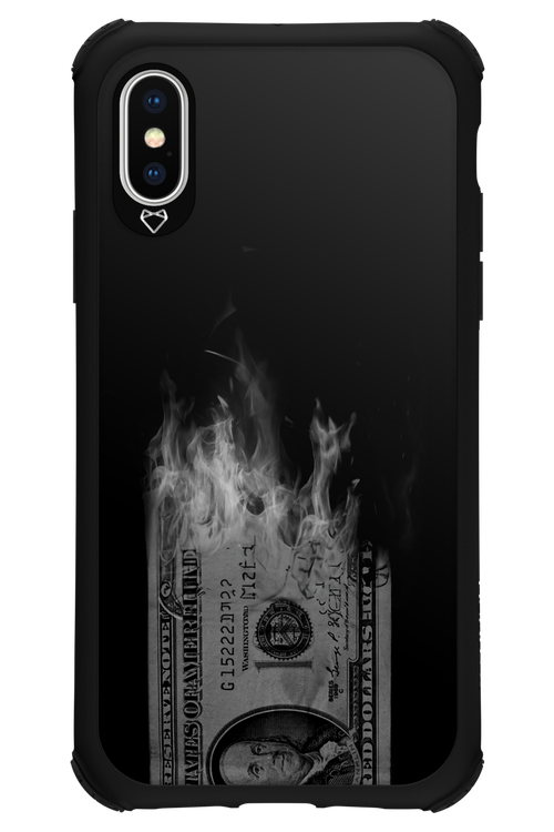 Money Burn B&W - Apple iPhone XS