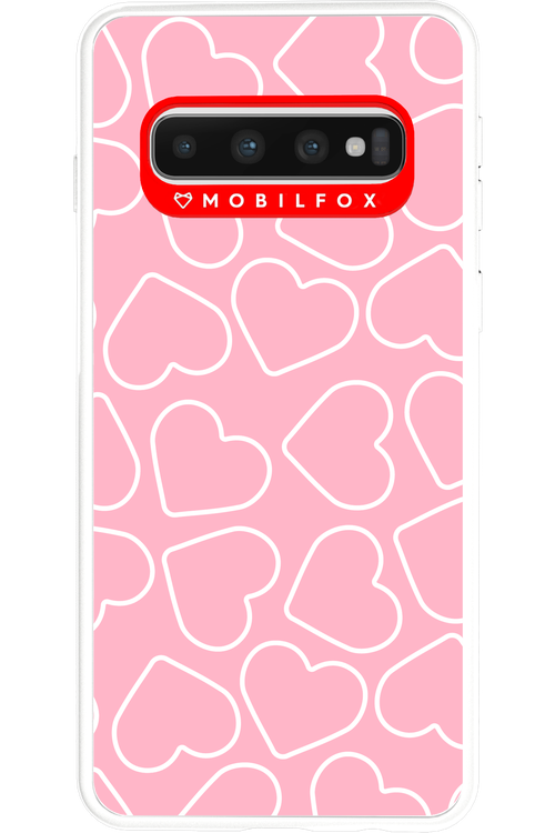 Line Heart Pink - Samsung Galaxy S10