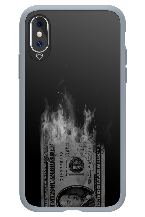 Money Burn B&W - Apple iPhone XS