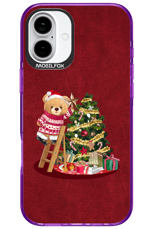 Christmas Bear (Burgundy) - Apple iPhone 16 Plus