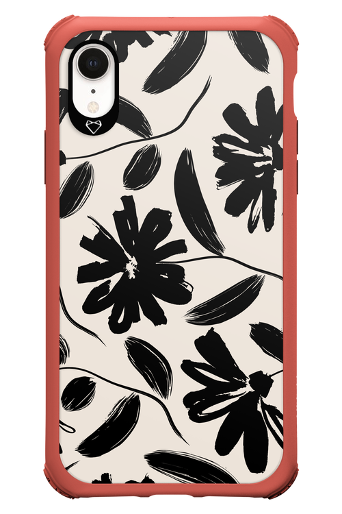Monochrome Flowerss - Apple iPhone XR
