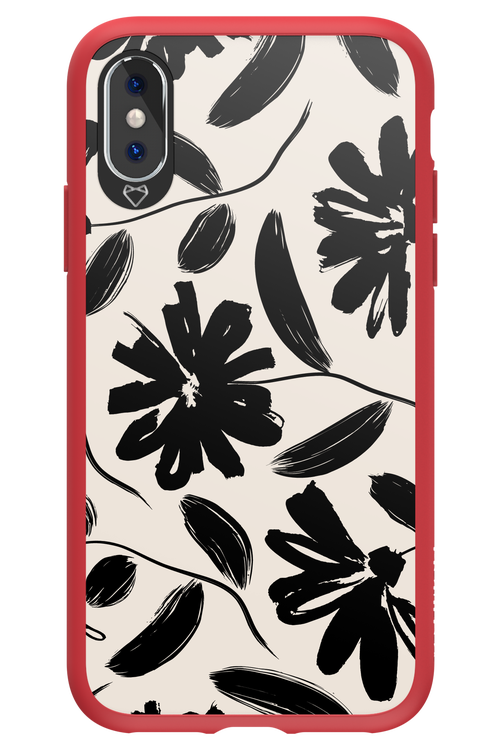 Monochrome Flowerss 2.0 - Apple iPhone X