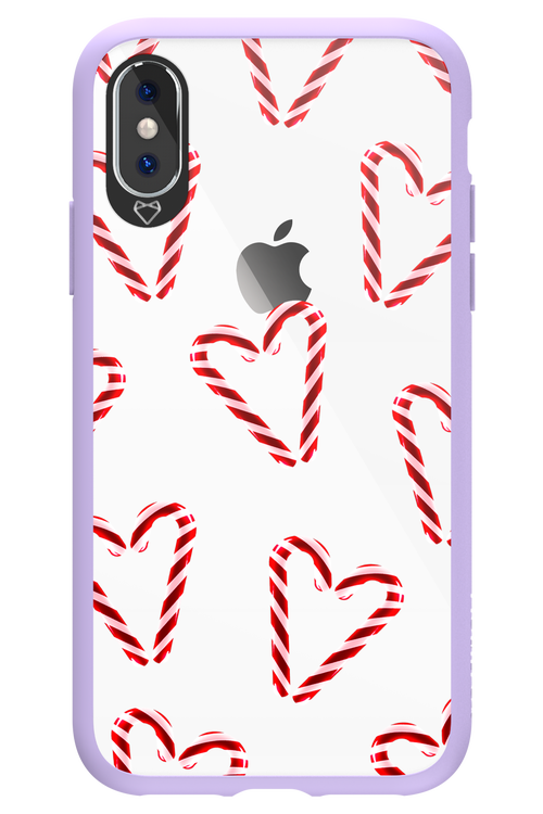 Candy Cane Hearts - Apple iPhone X