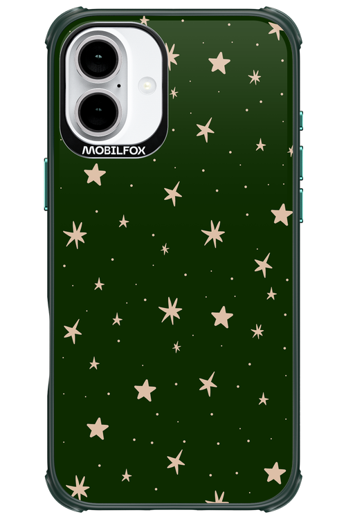 Forest Green Stars - Apple iPhone 16 Plus