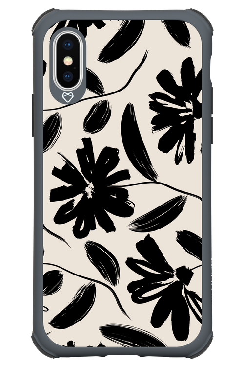 Monochrome Flowerss - Apple iPhone XS