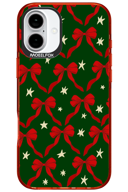 Bow & Stars (Green) - Apple iPhone 16 Plus