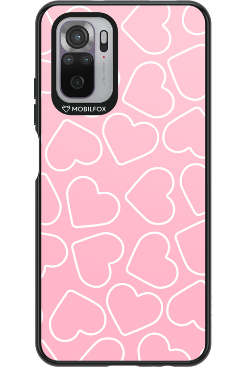 Line Heart Pink - Xiaomi Redmi Note 10