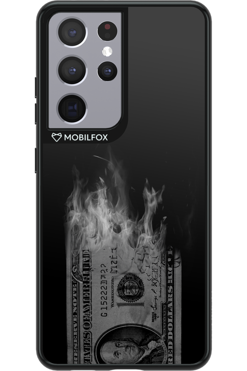 Money Burn B&W - Samsung Galaxy S21 Ultra