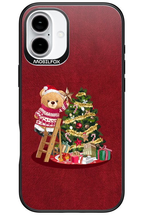 Christmas Bear (Burgundy) - Apple iPhone 16 Plus