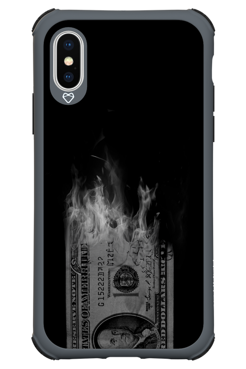 Money Burn B&W - Apple iPhone X