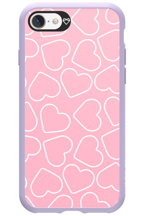 Line Heart Pink - Apple iPhone 7