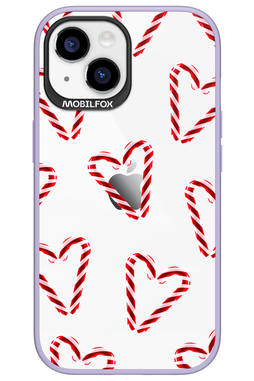 Candy Cane Hearts - Apple iPhone 15