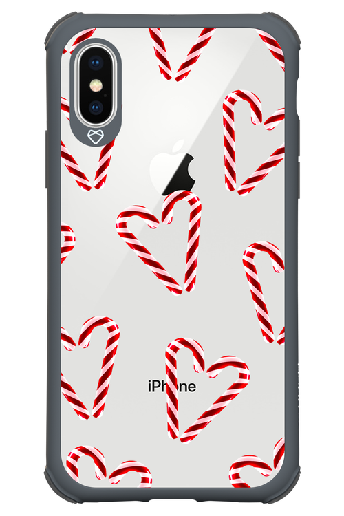 Candy Cane Hearts - Apple iPhone X