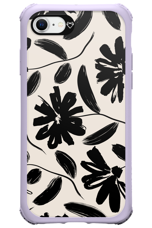 Monochrome Flowerss - Apple iPhone 8