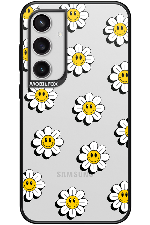 Smiley Flowers Transparent - Samsung Galaxy S24+