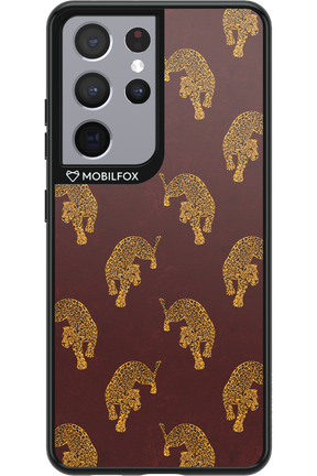 Burgundy Leopard Pattern - Samsung Galaxy S21 Ultra