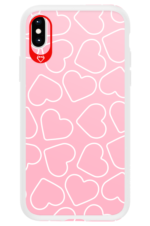 Line Heart Pink - Apple iPhone X