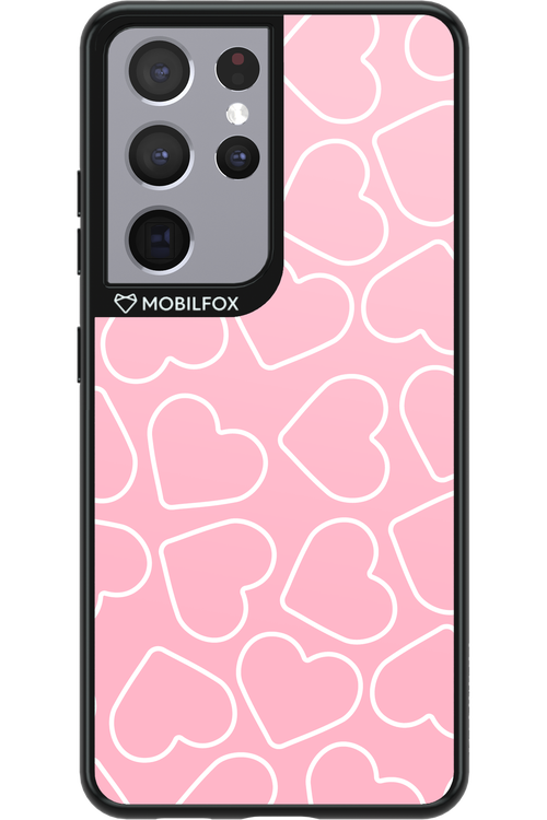 Line Heart Pink - Samsung Galaxy S21 Ultra