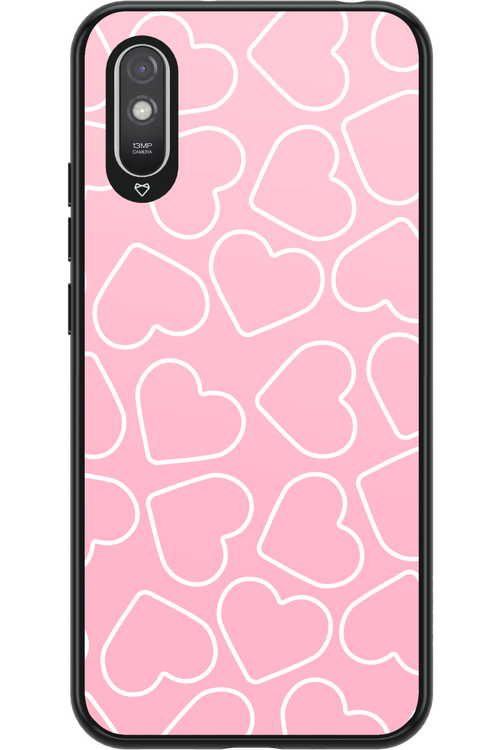 Line Heart Pink - Xiaomi Redmi 9A