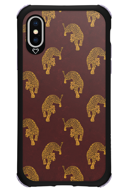 Burgundy Leopard Pattern - Apple iPhone XS