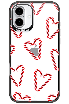 Candy Cane Hearts - Apple iPhone 16 Plus
