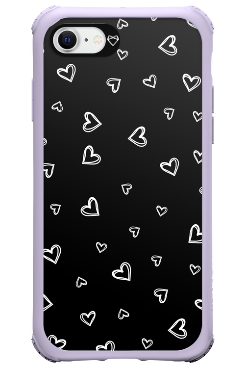 Monochrome Hearts 2.0 - Apple iPhone 8