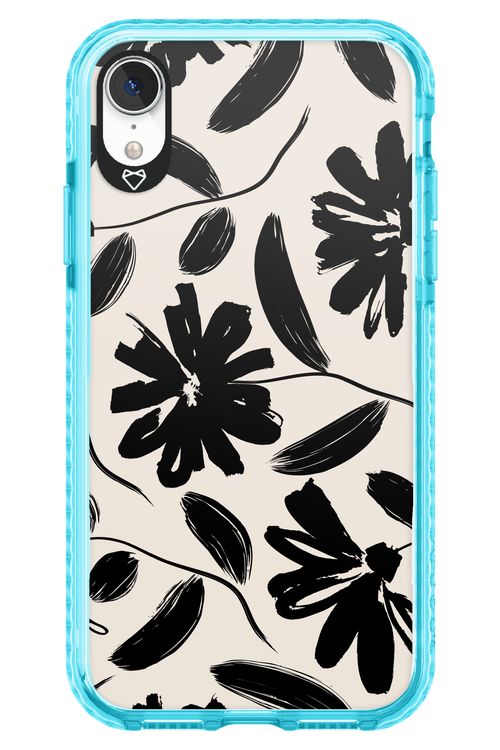 Monochrome Flowerss - Apple iPhone XR