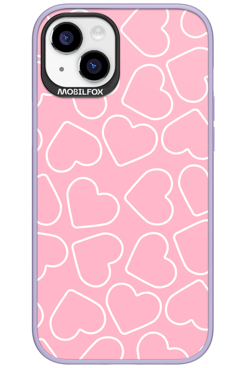 Line Heart Pink - Apple iPhone 15 Plus