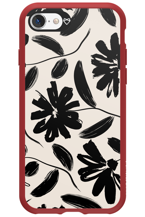 Monochrome Flowerss 2.0 - Apple iPhone 8