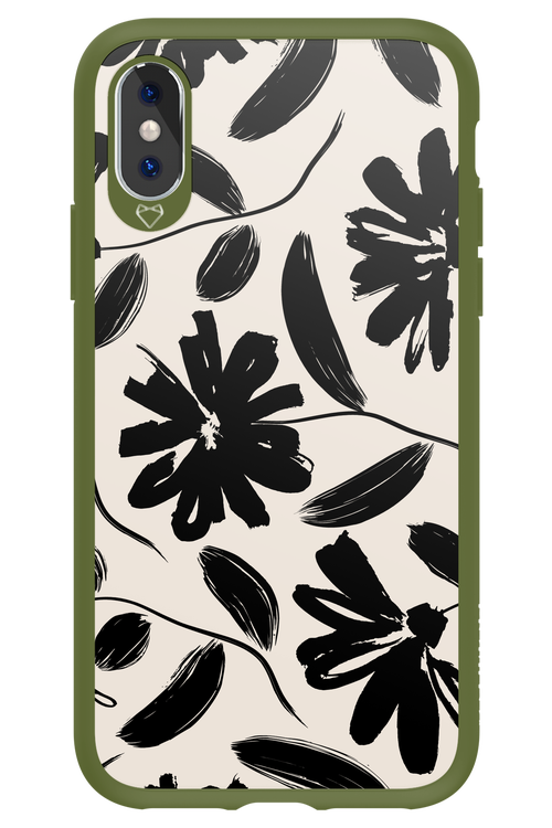 Monochrome Flowerss 2.0 - Apple iPhone X