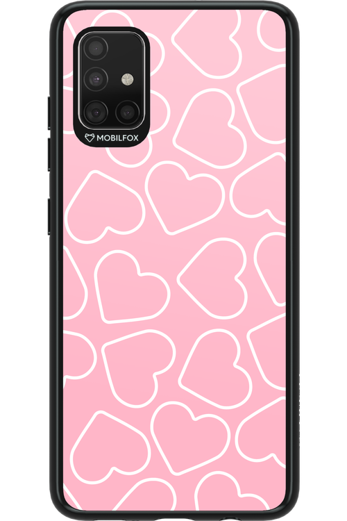 Line Heart Pink - Samsung Galaxy A51