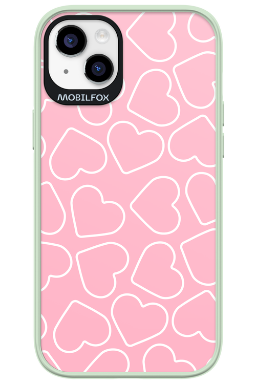 Line Heart Pink - Apple iPhone 14 Plus