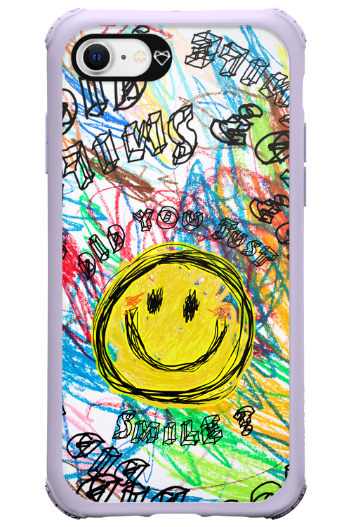 Crayon Smiley Colorful - Apple iPhone SE 2020