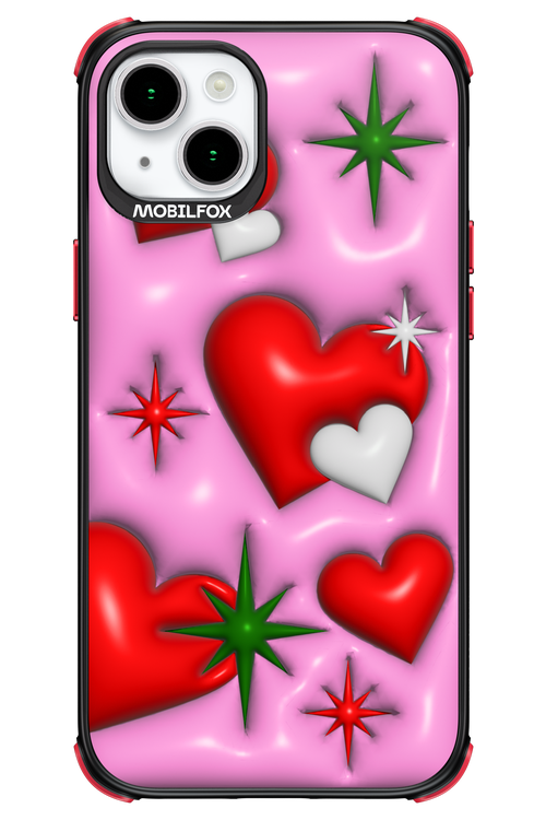 Holiday Hearts - Apple iPhone 15 Plus