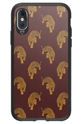 Burgundy Leopard Pattern - Apple iPhone XS