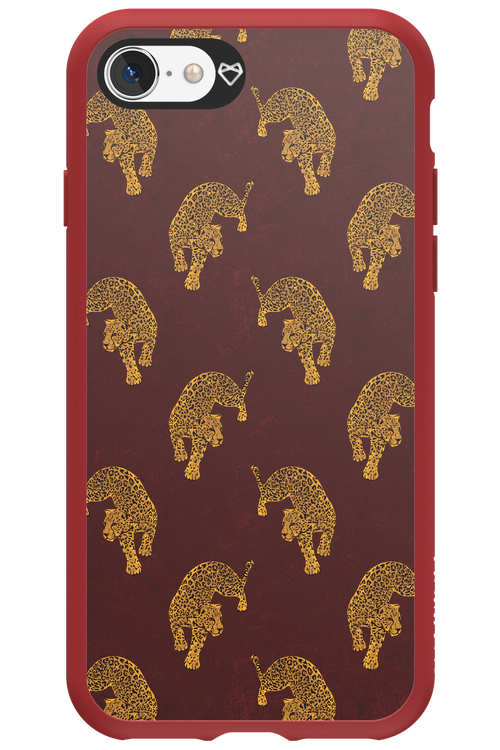 Burgundy Leopard Pattern - Apple iPhone SE 2022