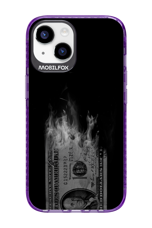 Money Burn B&W - Apple iPhone 14