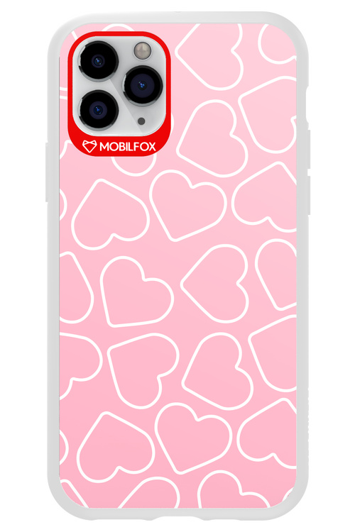 Line Heart Pink - Apple iPhone 11 Pro
