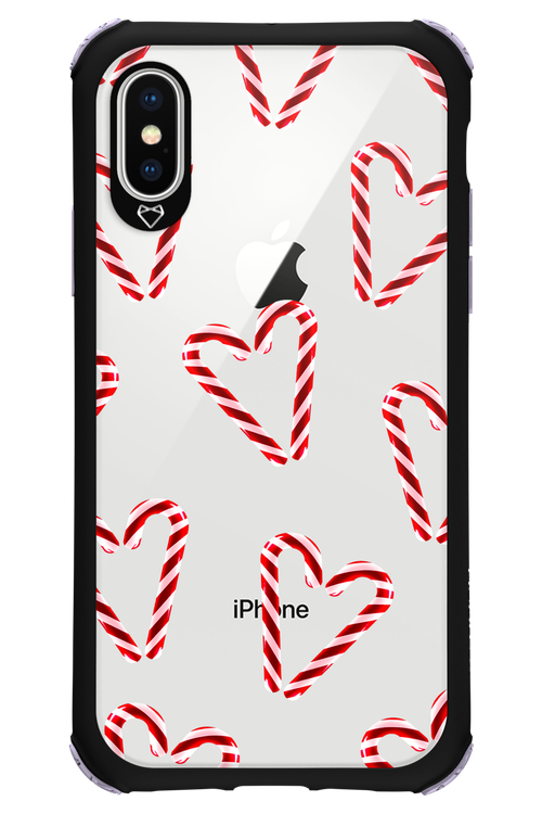 Candy Cane Hearts - Apple iPhone X