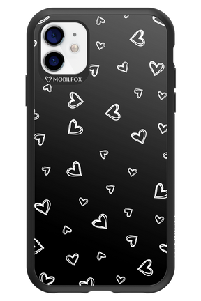 Monochrome Hearts 2.0 - Apple iPhone 11